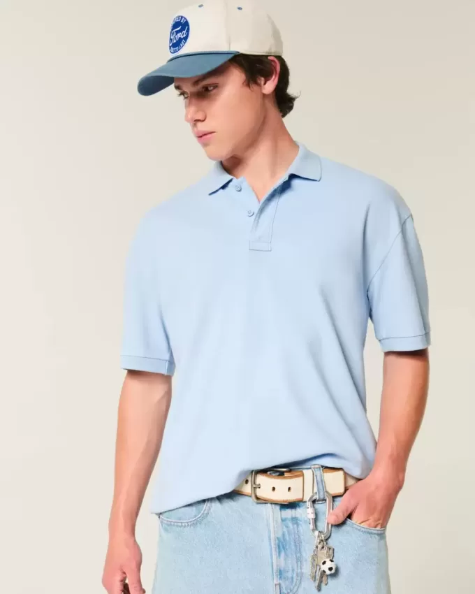 Kastenförmiges, kurzes Poloshirt Kastenförmiges, kurzes Poloshirt