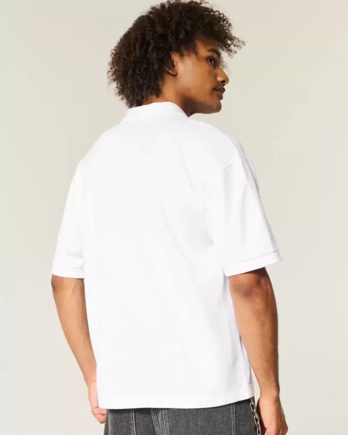 Kastenförmiges, kurzes Poloshirt Kastenförmiges, kurzes Poloshirt