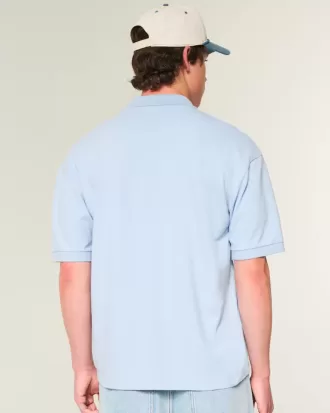 Kastenförmiges, kurzes Poloshirt