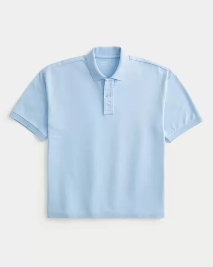 Kastenförmiges, kurzes Poloshirt Kastenförmiges, kurzes Poloshirt
