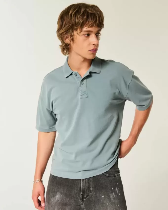 Kastenförmiges, kurzes Poloshirt Kastenförmiges, kurzes Poloshirt