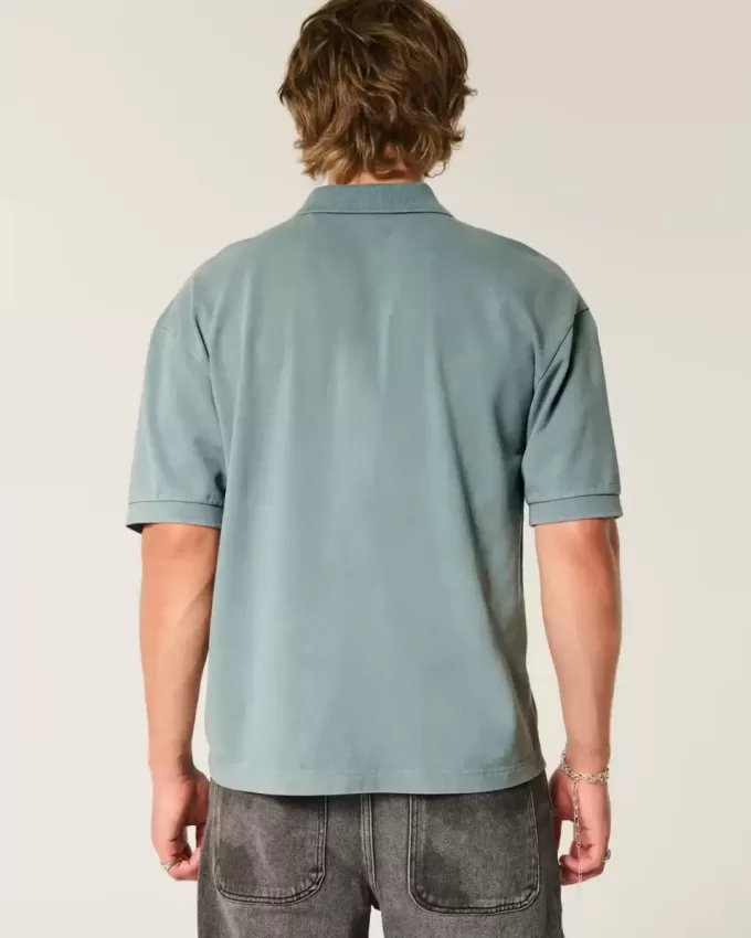 Kastenförmiges, kurzes Poloshirt Kastenförmiges, kurzes Poloshirt