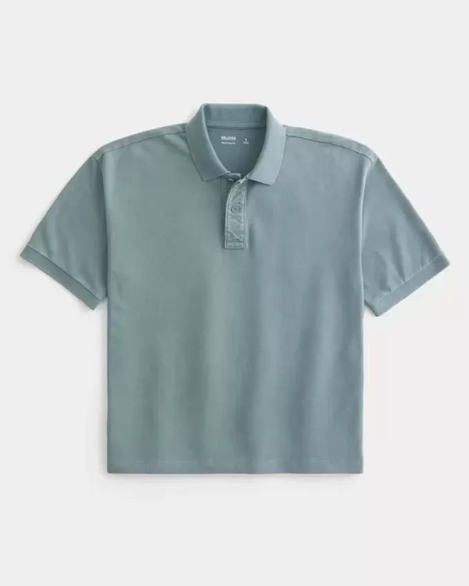 Kastenförmiges, kurzes Poloshirt Kastenförmiges, kurzes Poloshirt
