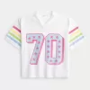 Kastenförmiges, kurzes Trikot mit Zahlengrafik Kastenförmiges, kurzes Trikot mit Zahlengrafik