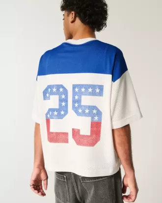 Kastenförmiges, kurzes Trikot mit Zahlengrafik