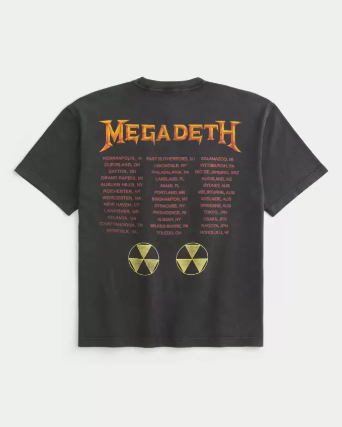 Kastenförmiges Megadeth Tour-T-Shirt mit Grafik Kastenförmiges Megadeth Tour-T-Shirt mit Grafik