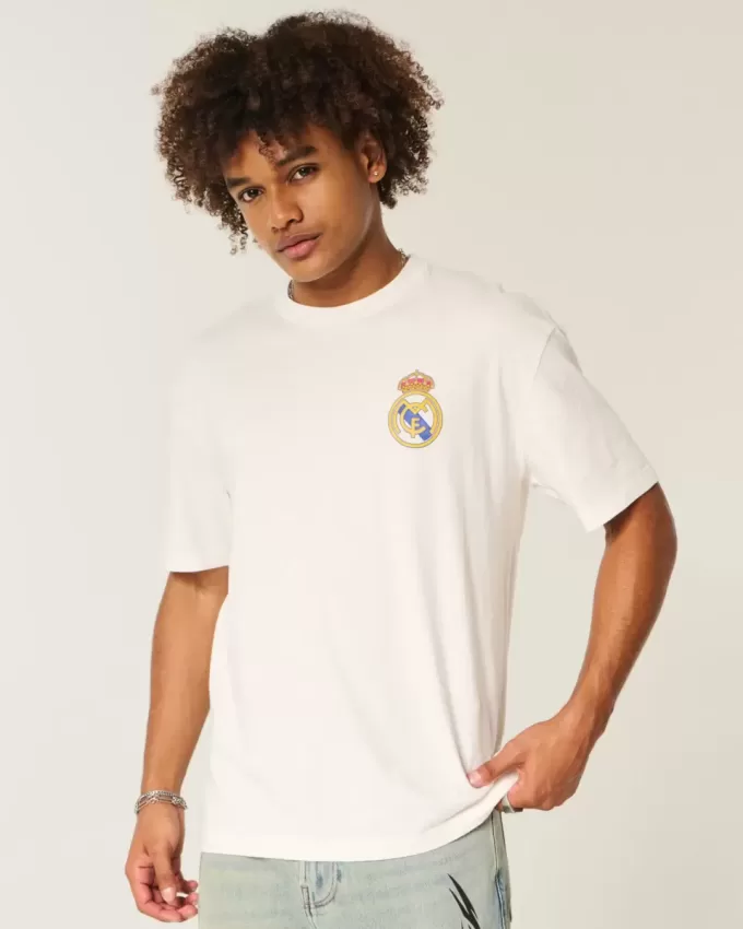 Kastenförmiges Real Madrid CF-T-Shirt mit Grafik Kastenförmiges Real Madrid CF-T-Shirt mit Grafik