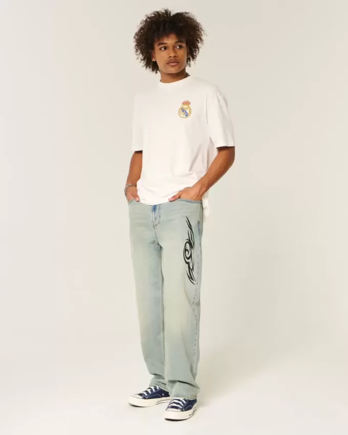 Kastenförmiges Real Madrid CF-T-Shirt mit Grafik Kastenförmiges Real Madrid CF-T-Shirt mit Grafik