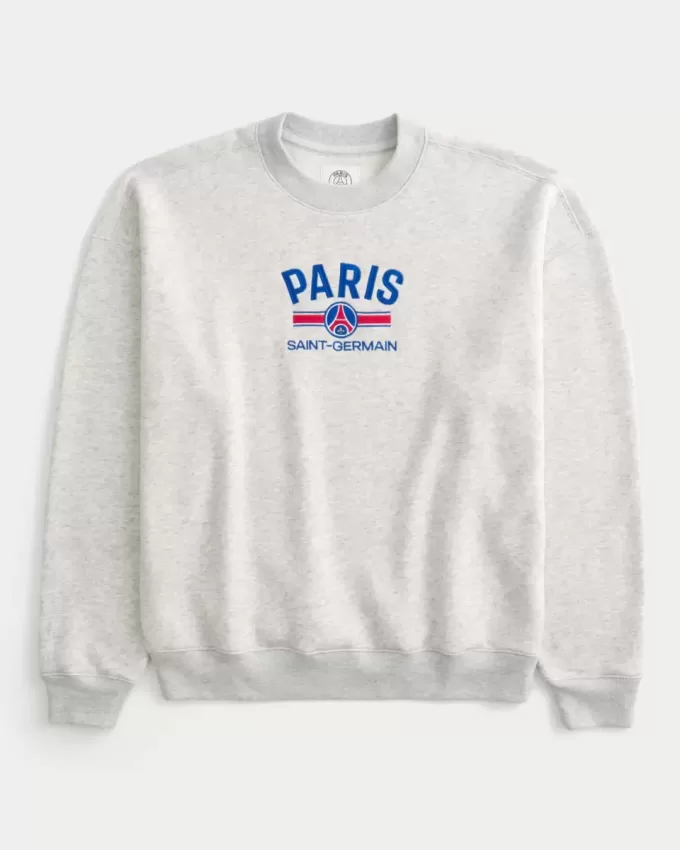 Kastenförmiges Rundhals-Sweatshirt mit Paris Saint-Germain-Grafik
