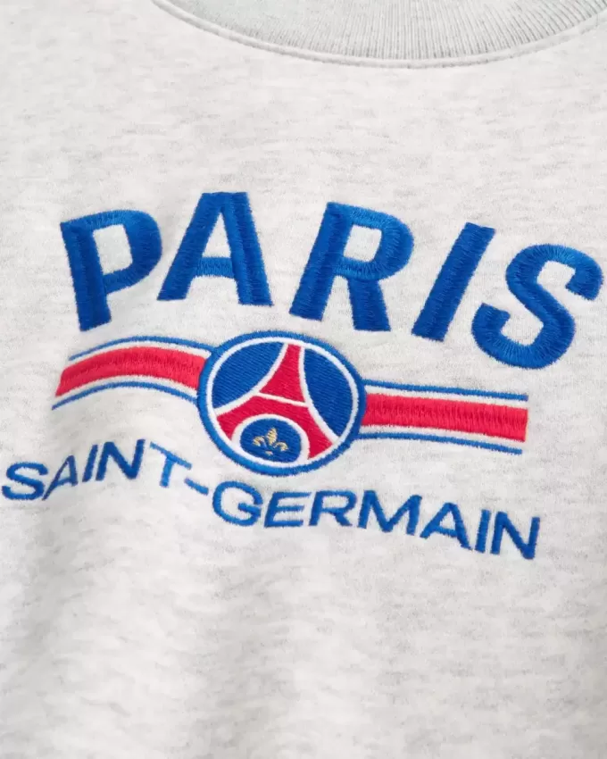 Kastenförmiges Rundhals-Sweatshirt mit Paris Saint-Germain-Grafik