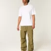Kastenförmiges Rundhals-T-Shirt aus schwerer Baumwolle