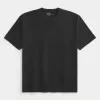 Kastenförmiges Rundhals-T-Shirt aus schwerer Baumwolle