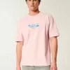 Kastenförmiges, schweres Hawaii-T-Shirt mit Grafik