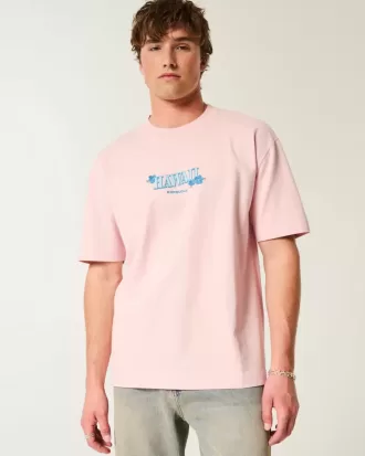 Kastenförmiges, schweres Hawaii-T-Shirt mit Grafik