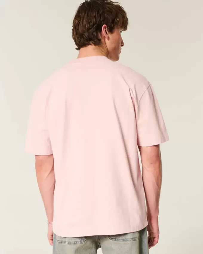 Kastenförmiges, schweres Hawaii-T-Shirt mit Grafik