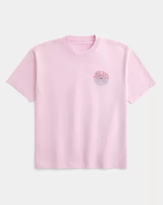Kastenförmiges, schweres Myrtle Beach-T-Shirt mit Grafik