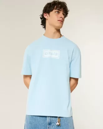 Kastenförmiges, schweres Oasis-T-Shirt mit Grafik