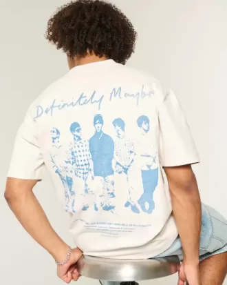 Kastenförmiges, schweres Oasis-T-Shirt mit Grafik