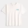 Kastenförmiges, schweres Oasis-T-Shirt mit Grafik Kastenförmiges, schweres Oasis-T-Shirt mit Grafik