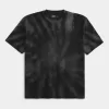 Kastenförmiges, schweres T-Shirt aus Batik-Baumwolle mit Rundhalsausschnitt Kastenförmiges, schweres T-Shirt aus Batik-Baumwolle mit Rundhalsausschnitt