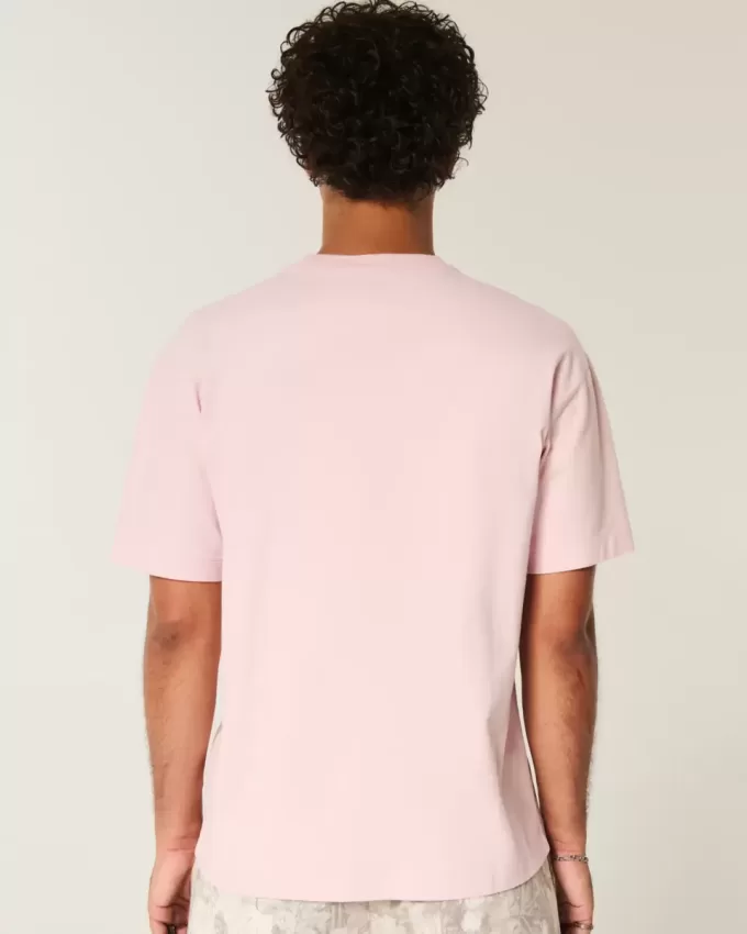 Kastenförmiges, schweres T-Shirt mit Amalfiküsten-Grafik Kastenförmiges, schweres T-Shirt mit Amalfiküsten-Grafik