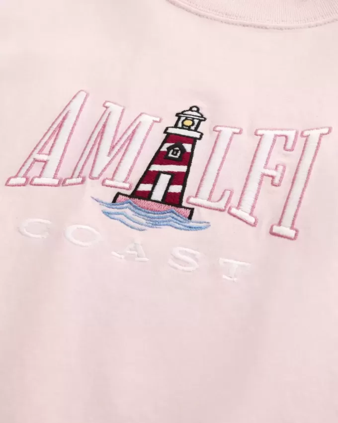 Kastenförmiges, schweres T-Shirt mit Amalfiküsten-Grafik Kastenförmiges, schweres T-Shirt mit Amalfiküsten-Grafik