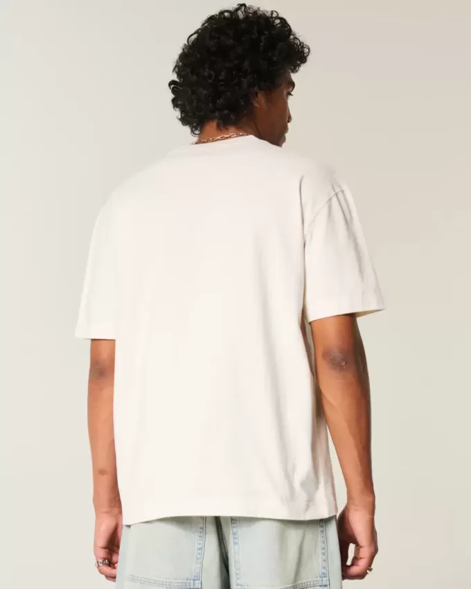 Kastenförmiges, schweres T-Shirt mit Kroatien-Grafik