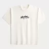 Kastenförmiges, schweres T-Shirt mit Kroatien-Grafik