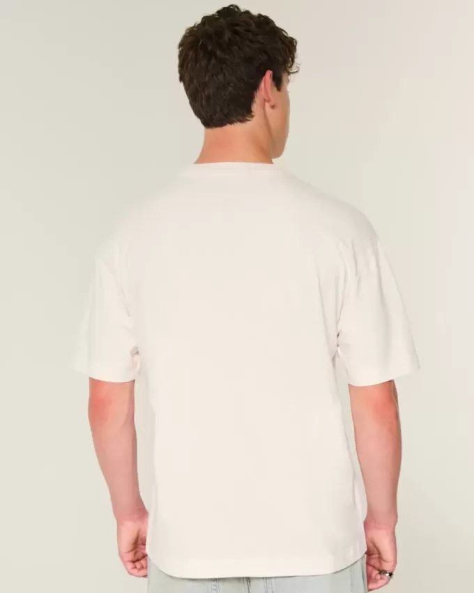 Kastenförmiges, schweres T-Shirt mit Newport Beach-Grafik Kastenförmiges, schweres T-Shirt mit Newport Beach-Grafik