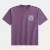 Kastenförmiges, schweres T-Shirt mit „Our World“-Grafik Kastenförmiges, schweres T-Shirt mit „Our World“-Grafik