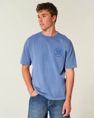 Kastenförmiges, schweres T-Shirt mit South Padre Island-Grafik
