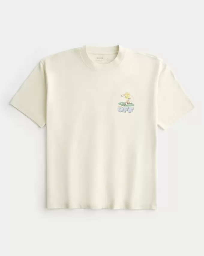 Kastenförmiges, schweres Tweety Golf-T-Shirt mit Grafik Kastenförmiges, schweres Tweety Golf-T-Shirt mit Grafik