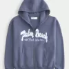 Kastenförmiges Sweatshirt mit Palm Beach-Grafik und Reißverschluss Kastenförmiges Sweatshirt mit Palm Beach-Grafik und Reißverschluss