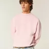 Kastenförmiges Sweatshirt mit Rundhalsausschnitt Kastenförmiges Sweatshirt mit Rundhalsausschnitt