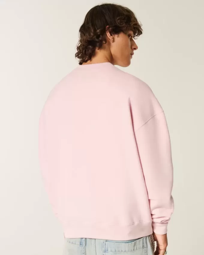 Kastenförmiges Sweatshirt mit Rundhalsausschnitt Kastenförmiges Sweatshirt mit Rundhalsausschnitt