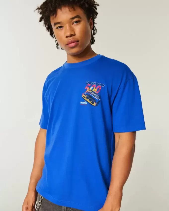 Kastenförmiges T-Shirt mit Daytona 500-Grafik Kastenförmiges T-Shirt mit Daytona 500-Grafik