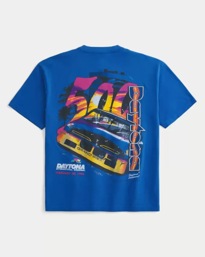Kastenförmiges T-Shirt mit Daytona 500-Grafik Kastenförmiges T-Shirt mit Daytona 500-Grafik