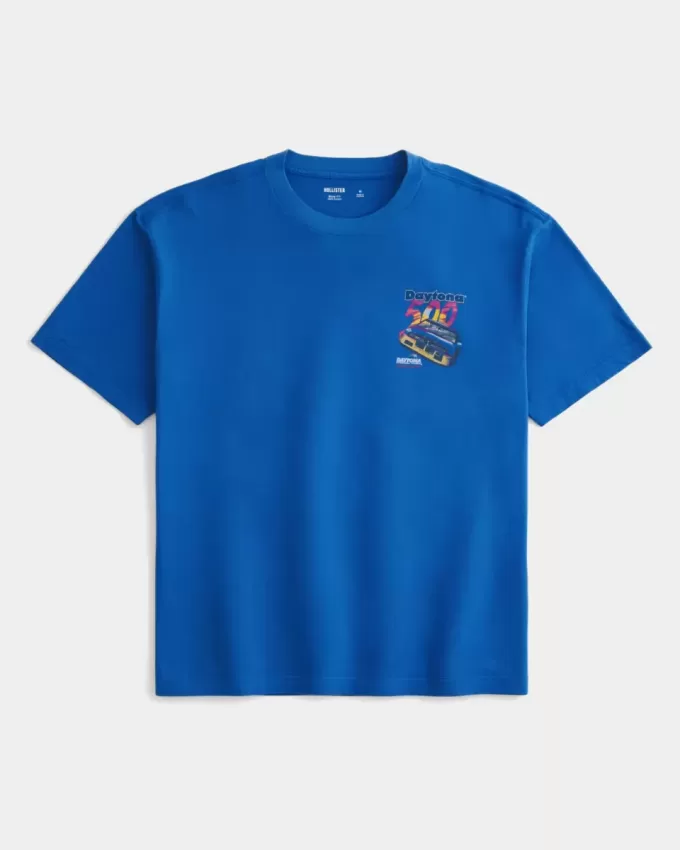 Kastenförmiges T-Shirt mit Daytona 500-Grafik Kastenförmiges T-Shirt mit Daytona 500-Grafik