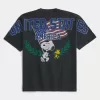 Kastenförmiges T-Shirt mit Snoopy USA-Grafik Kastenförmiges T-Shirt mit Snoopy USA-Grafik