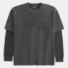 Kastenförmiges Thermo-Shirt mit Tokyo-Grafik Kastenförmiges Thermo-Shirt mit Tokyo-Grafik