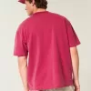 Kastiges, schweres, gewaschenes T-Shirt mit Rundhalsausschnitt