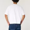 Kastiges, schweres, kurzes T-Shirt mit Rundhalsausschnitt