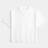 Kastiges, schweres, kurzes T-Shirt mit Rundhalsausschnitt