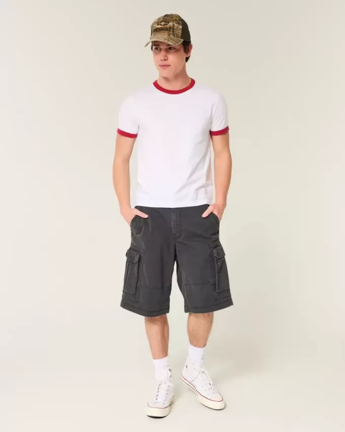 Knielange Baggy-Cargo-Shorts
