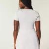 Kurzarm-Henley-Babydoll-Oberteil
