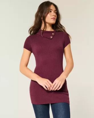 Kurzarm-Tunika-Pullover