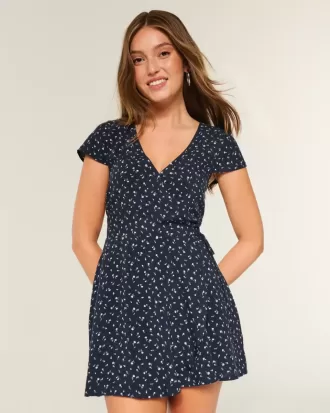 Kurzärmeliges Wickelkleid