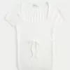 Kurzärmliger Pullover mit quadratischem Ausschnitt Kurzärmliger Pullover mit quadratischem Ausschnitt