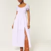 Kurzärmliges Maxikleid mit offenem Rücken Kurzärmliges Maxikleid mit offenem Rücken