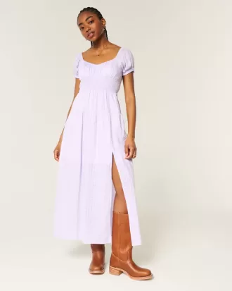 Kurzärmliges Maxikleid mit offenem Rücken
